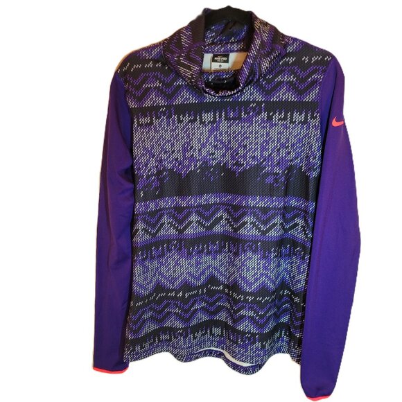 Nike Pro Dri Fit Hyperwarm Women's Purple and Black Turtleneck NWT XL - Picture 1 of 13